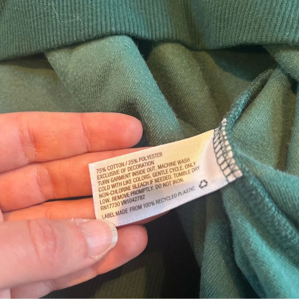 [Wild Fable] Forest Green Velvet Quarter Zip Pullover - Picture 5 of 6
